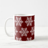 Rote Weihnachts-Schneeflocken-Muster-Kaffeetasse  Kaffeetasse (Links)