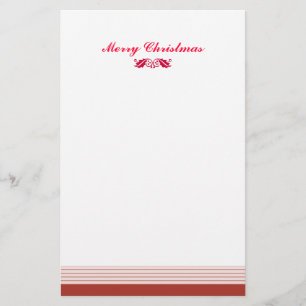 Rote Weihnachts-Stechpalmenblätter Briefpapier