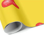Rote Weihnachts-Strümpfe in Gelb Geschenkpapier (Rolleneckpunkt)