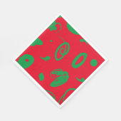 Rote Weihnachtsapplikationen Serviette (Ecke)
