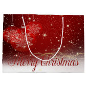 Rote Weihnachtsbälle, frohe Weihnachten Große Geschenktüte (Rückseite)