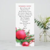 Rote Weihnachtsbände Hochzeitsmenü Menükarte (Stehend Vorderseite)