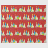 Rote Weihnachtsbaum-Geschenke Geschenkpapier (Flach)