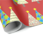 Rote Weihnachtsbaum-Geschenke Geschenkpapier (Rolleneckpunkt)