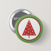 Rote Weihnachtsbaum-Knöpfe Button (Vorne & Hinten)