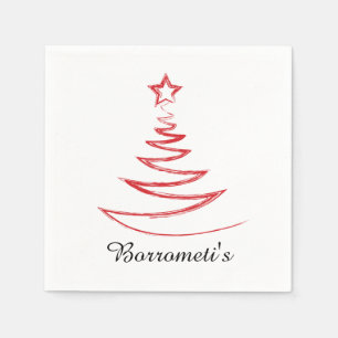 Rote Weihnachtsbaum-personalisierte Serviette