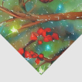 Rote Weihnachtsbaumchen und leuchtende Lichter Seidenpapier (Ausschnitt)