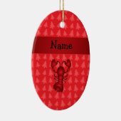 Rote Weihnachtsbäume des personalisierten Keramik Ornament (Rechts)