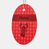 Rote Weihnachtsbäume des personalisierten Keramik Ornament (Links)