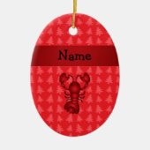 Rote Weihnachtsbäume des personalisierten Keramik Ornament (Vorne)