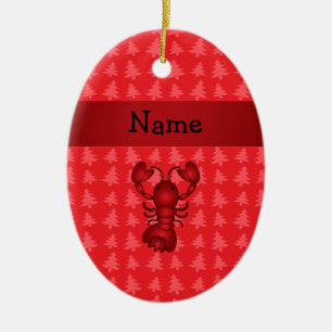 Rote Weihnachtsbäume des personalisierten Keramik Ornament