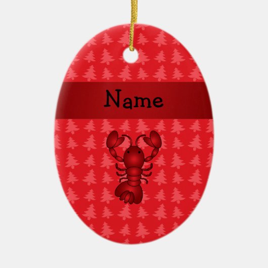 Rote Weihnachtsbäume des personalisierten Keramik Ornament (Vorne)