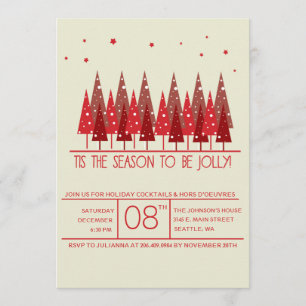 Rote Weihnachtsbäume Feiertag/Weihnachtsfest Party Einladung