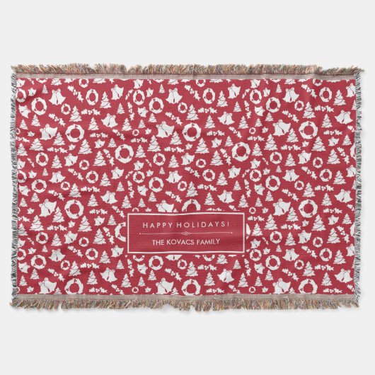 Rote Weihnachtsbäume, Feuerglocken und Holly Decke (Vorderseite)