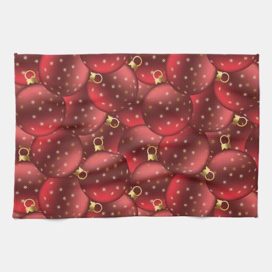 Rote Weihnachtsbäume Geschirrtuch (Horizontal)