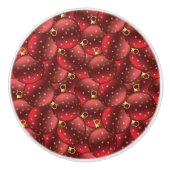 Rote Weihnachtsbäume Keramikknauf (Vorderseite)