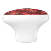 Rote Weihnachtsbäume Keramikknauf (Seitenansicht)