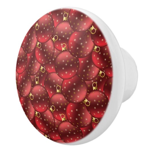 Rote Weihnachtsbäume Keramikknauf (Rechts)