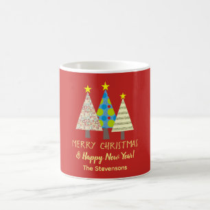 Rote Weihnachtsbäume Personalisiert Kaffeetasse