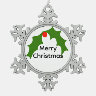 Rote Weihnachtsbäume schwarz Schneeflocken Zinn-Ornament