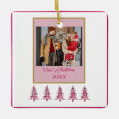 Rote Weihnachtsbaumen 1-Foto-Rahmen Keramikornament (Vorderseite)