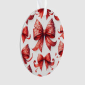 Rote Weihnachtsbögen Ornament (Vorderseite)