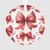 Rote Weihnachtsbögen Ornament (Rückseite)