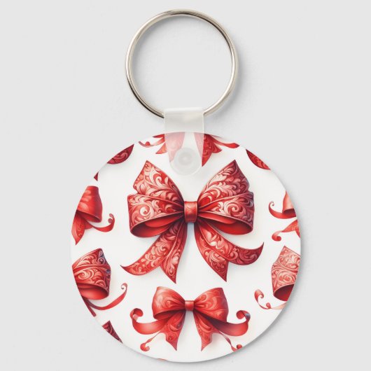 Rote Weihnachtsbögen Schlüsselanhänger (Vorderseite)