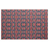 Rote Weihnachtsborange, blau blühend Stoff (Yard (91,4 cm))