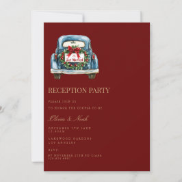 Rote Weihnachtsdekoration Empfang Einladungskarte Einladung