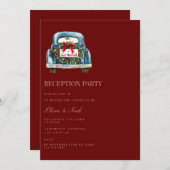 Rote Weihnachtsdekoration Empfang Einladungskarte Einladung (Vorne/Hinten)