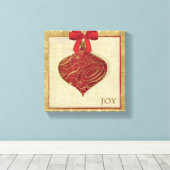 Rote Weihnachtsdekoration Frieden Leinwanddruck (Insitu (Holzboden))