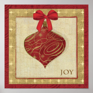 Rote Weihnachtsdekoration Frieden Poster