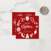 Rote Weihnachtsdekorationen Mitteilungskarte (Vorderseite/Rückseite Beispiel)