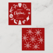 Rote Weihnachtsdekorationen Mitteilungskarte (Vorne/Hinten)