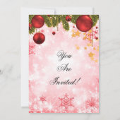 Rote Weihnachtsfeier Einladung (Rückseite)