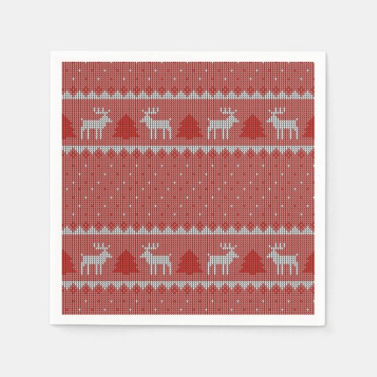 Rote Weihnachtsfeier Serviette (Vorderseite)