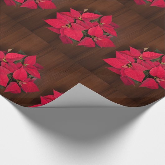 Rote Weihnachtsfeiertage in Braun Geschenkpapier (Ecke)