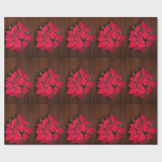 Rote Weihnachtsfeiertage in Braun Geschenkpapier (Flach)