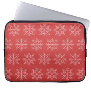 Rote Weihnachtsfeiertage - Schneeflocken Laptopschutzhülle