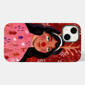 Rote Weihnachtsfest-Rentiere Case-Mate iPhone Hülle (Rückseite (Horizontal))