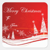 Rote Weihnachtsgeschenke Aufkleber (Vorderseite)