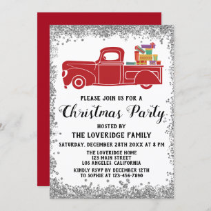 Rote Weihnachtsgeschenke Weihnachtsfeiertag Party  Einladung