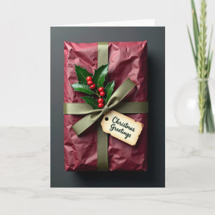 Rote Weihnachtsgeschenkkarte Karte