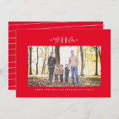 Rote Weihnachtskarte Feiertagskarte (Vorne/Hinten)