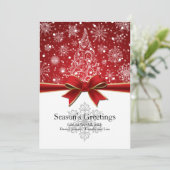 Rote Weihnachtskarte für die Jahreszeit Feiertagskarte (Stehend Vorderseite)