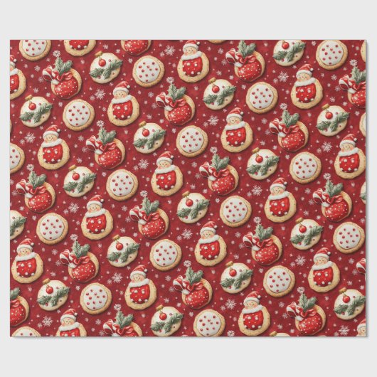 Rote Weihnachtskekse Geschenkpapier (Flach)