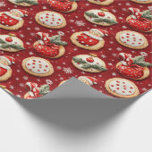 Rote Weihnachtskekse Geschenkpapier (Ecke)