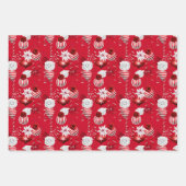 Rote Weihnachtskerzen Rose Geschenkpapier Set (Vorderseite 3)