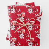 Rote Weihnachtskerzen Rose Geschenkpapier Set (Beispiel)